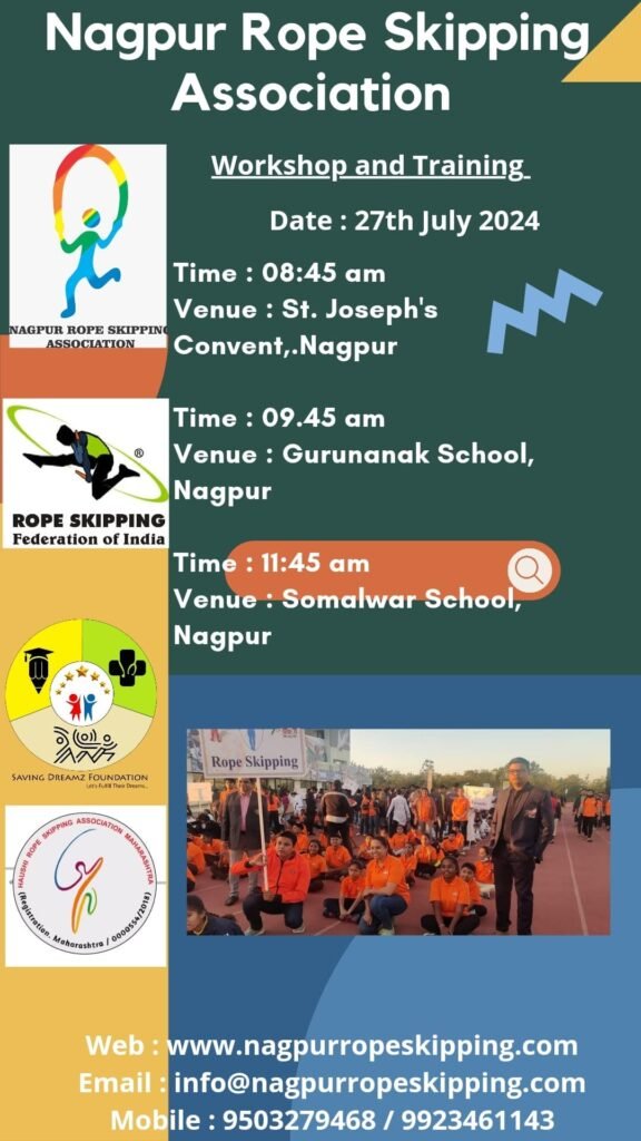 Rope Skipping Workshop and Training, 27 July 2024 — Jump Rope Sports Association Nagpur