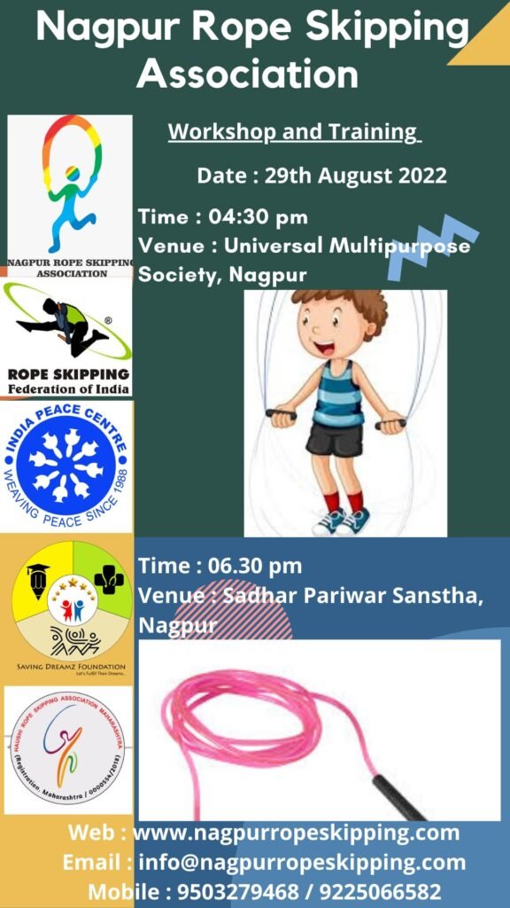 Rope Skipping Workshop, 29 August 2022 — Jump Rope Sports Association Nagpur