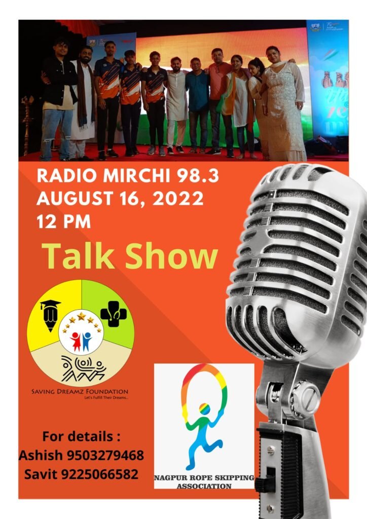 Talk show – Radio Mirchi 98.3, 16 August 2022 — Jump Rope Sports Association Nagpur